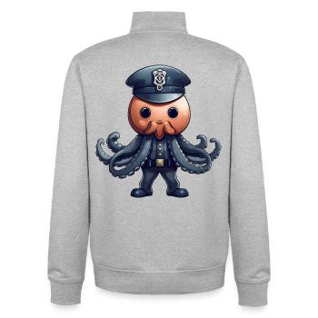 Squid Policewoman - Unisex Organic Zip Sweatshirt by Stanley/Stella - heather grey - Back - AI Model Male 185 light (185cm)