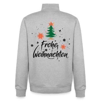 frohe weihnachten xmas Baum Sterne Schnee Symbol - Unisex Organic Zip Sweatshirt von Stanley/Stella - Grau meliert - Hinten - AI Model Male 185 light (185cm)