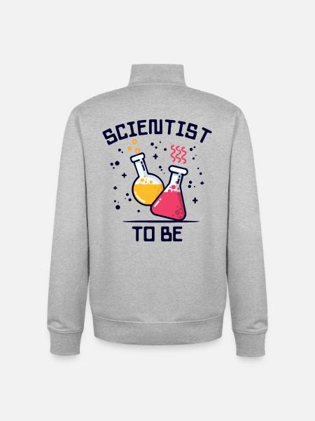Workaholic Scientist Statement Profession Career - Unisex Organic Zip Sweatshirt by Stanley/Stella - heather grey