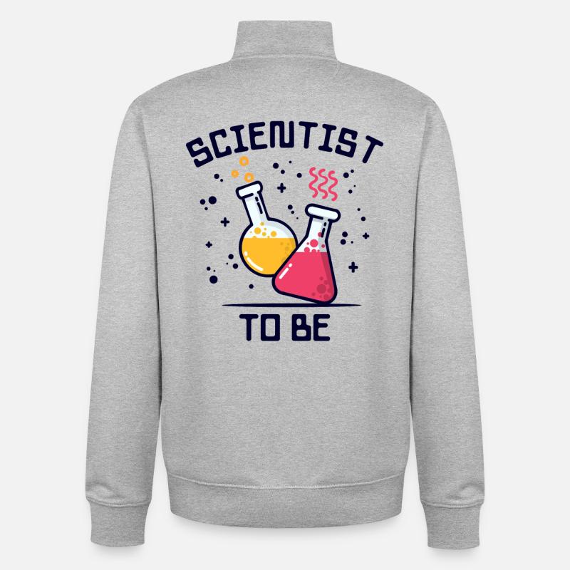 Workaholic Scientist Statement Profession Career - Unisex Organic Zip Sweatshirt by Stanley/Stella - heather grey