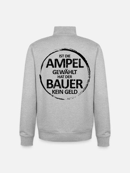 Bauernproteste Agrardiesel Demo - Unisex Organic Zip Sweatshirt von Stanley/Stella - Grau meliert
