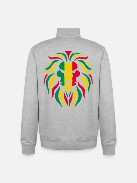 Reggae Rasta Löwe - Unisex Organic Zip Sweatshirt von Stanley/Stella - Grau meliert