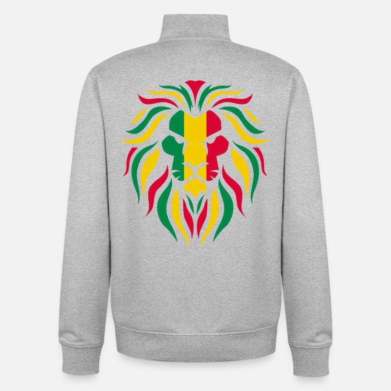 Reggae Rasta Löwe - Unisex Organic Zip Sweatshirt von Stanley/Stella - Grau meliert