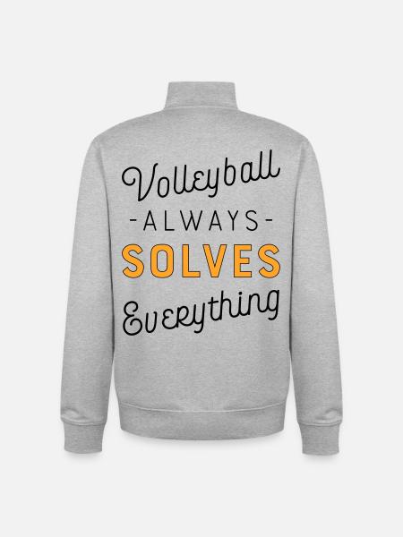 Volleyball - Unisex Organic Zip Sweatshirt by Stanley/Stella - heather grey