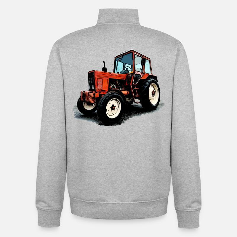 Biélorussie MTS 550 - Sweat zippé unisexe en coton bio Stanley/Stella - gris chiné