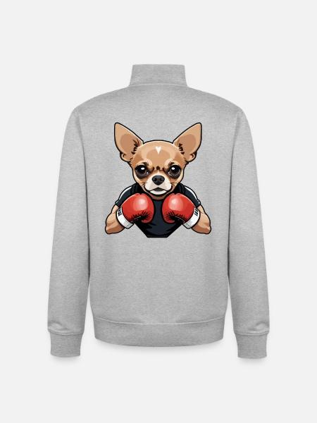 Chihuahua Boxer - Unisex Organic Zip Sweatshirt von Stanley/Stella - Grau meliert