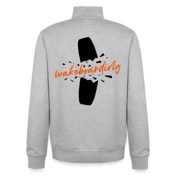 Surfing Surfing Kitesurfer Saying Wakeboard - Unisex Organic Zip Sweatshirt by Stanley/Stella - heather grey - Back - AI Model Male 185 light (185cm)