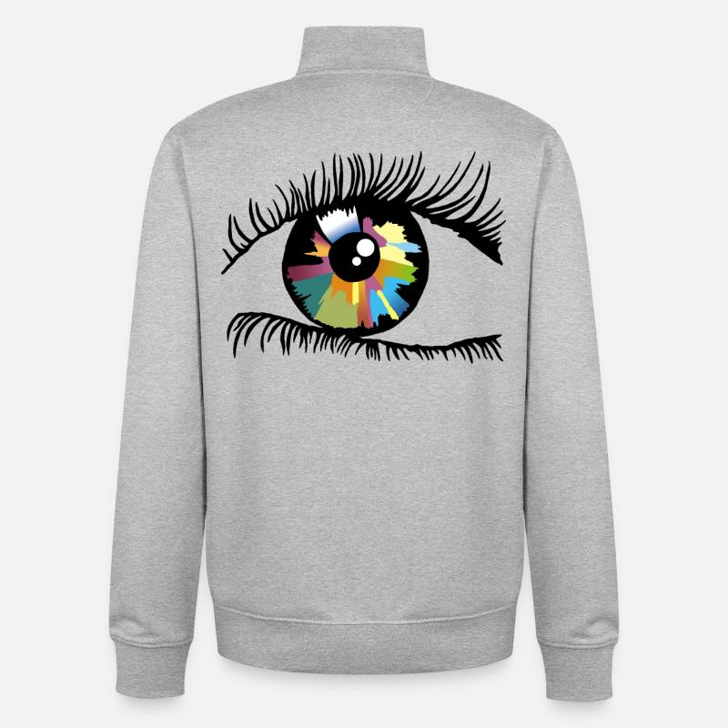 Iris - Sweat zippé unisexe en coton bio Stanley/Stella - gris chiné