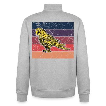 Haustier Tropisch Urwald Vogel Tier Papagei Zoo - Unisex Organic Zip Sweatshirt von Stanley/Stella - Grau meliert - Hinten - AI Model Male 185 light (185cm)