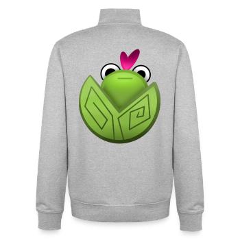 Crôa d'amour! - Unisex Organic Zip Sweatshirt von Stanley/Stella - Grau meliert - Hinten - AI Model Male 185 light (185cm)