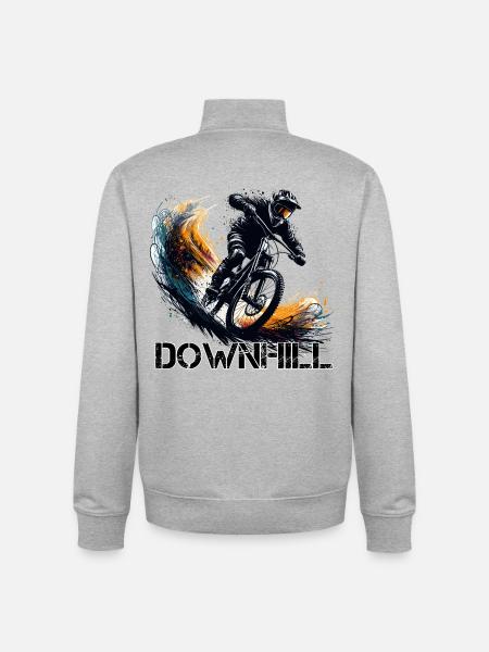 Descente Descente VTT VTT cadeau - Sweat zippé unisexe en coton bio Stanley/Stella - gris chiné