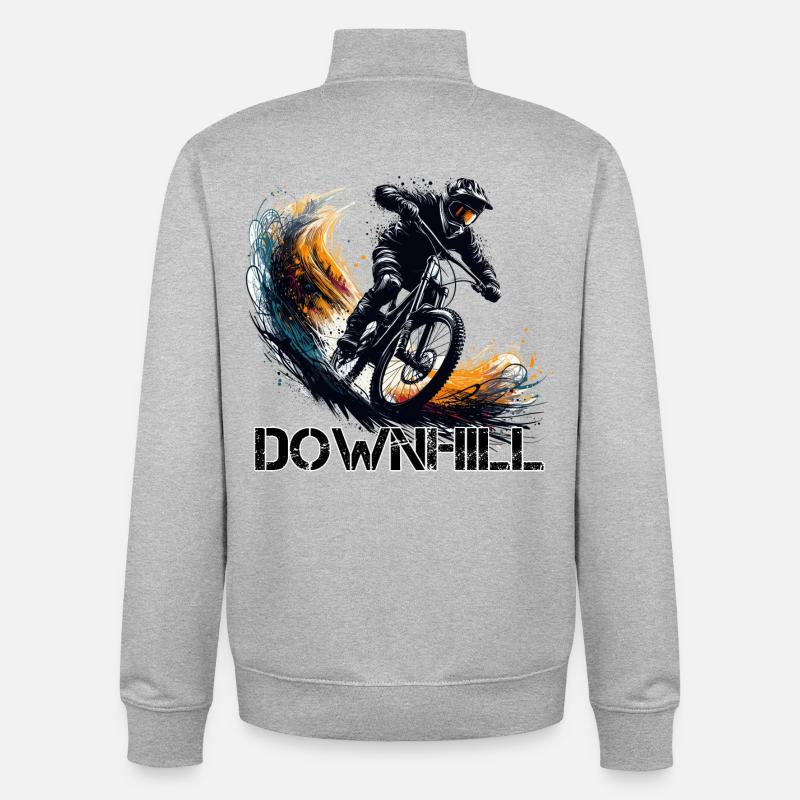 Descente Descente VTT VTT cadeau - Sweat zippé unisexe en coton bio Stanley/Stella - gris chiné