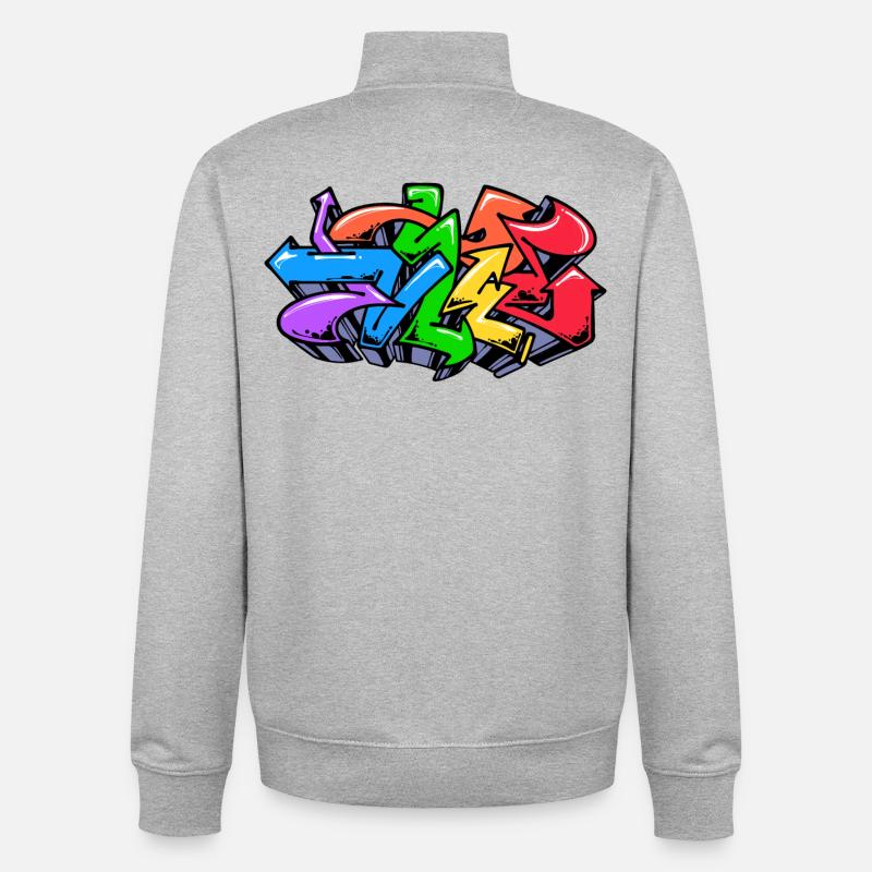 Graffiti Strassenkunst Wildstyle Illustration - Unisex Organic Zip Sweatshirt von Stanley/Stella - Grau meliert
