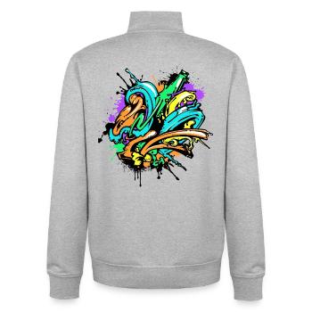 Graffiti Kunst Zeichnen Illustration Strassenkunst - Unisex Organic Zip Sweatshirt von Stanley/Stella - Grau meliert - Hinten - AI Model Male 185 light (185cm)