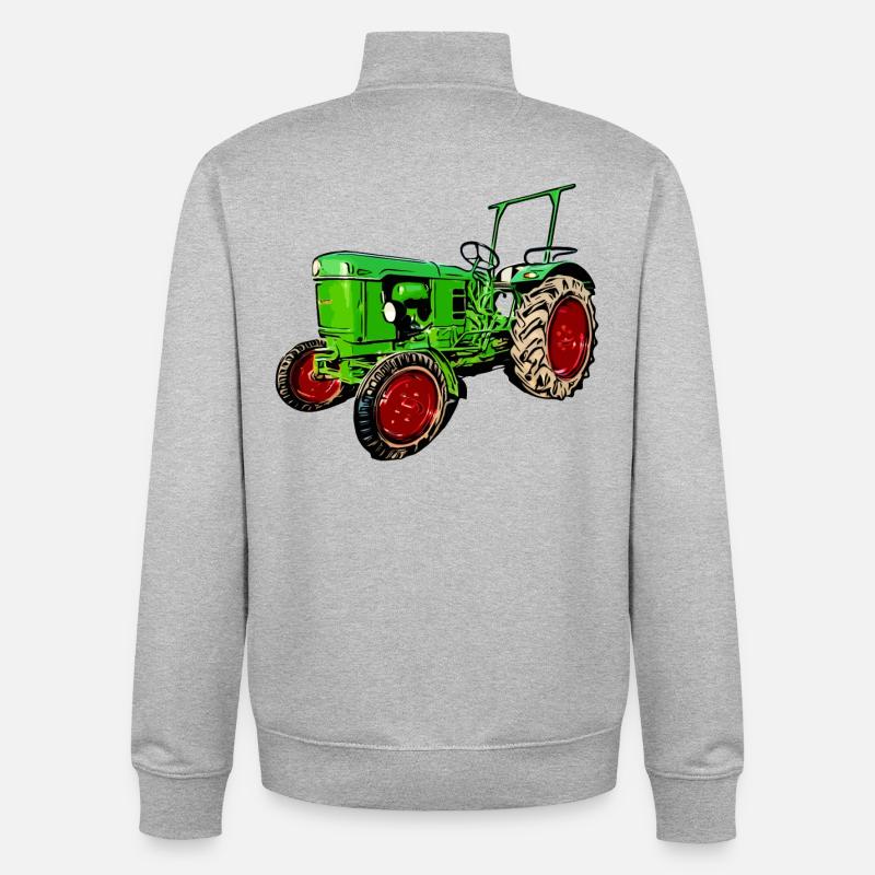 Alter Traktor Deutz D25 - Unisex Organic Zip Sweatshirt von Stanley/Stella - Grau meliert