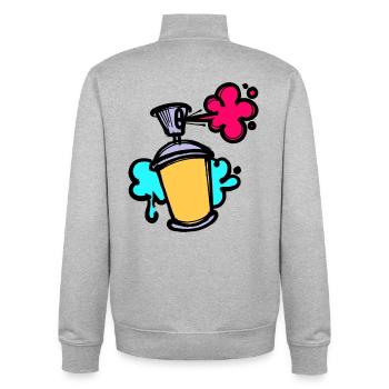 Art Graffiti Sprayer Spray Can Street Art - Unisex Organic Zip Sweatshirt by Stanley/Stella - heather grey - Back - AI Model Male 185 light (185cm)