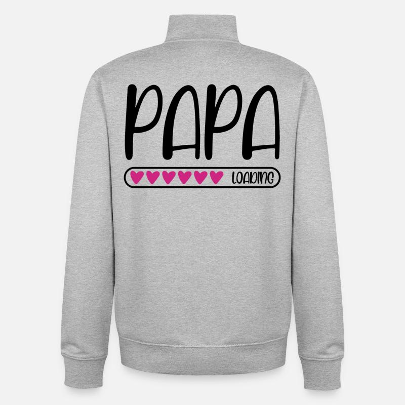 Papa loading - Unisex Organic Zip Sweatshirt von Stanley/Stella - Grau meliert