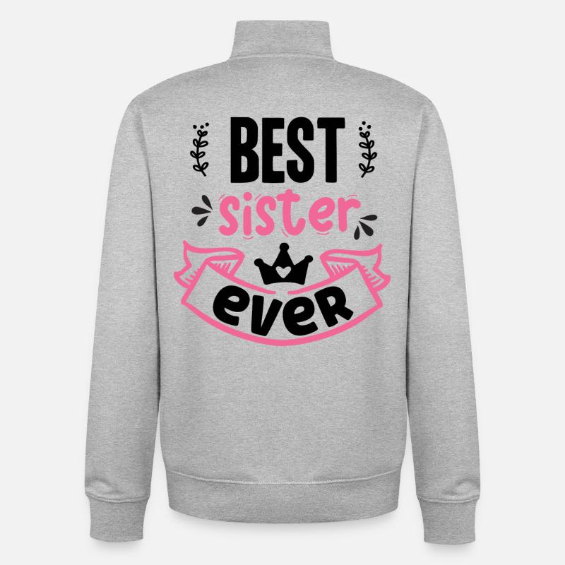 Beste Schwester aller Zeiten - Unisex Organic Zip Sweatshirt von Stanley/Stella - Grau meliert