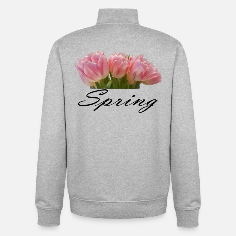 Frühlingsboten - Unisex Organic Zip Sweatshirt von Stanley/Stella - Grau meliert