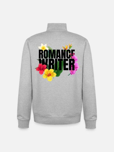 Romance Writer Flowers - Sweat zippé unisexe en coton bio Stanley/Stella - gris chiné