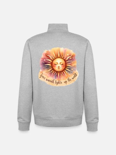 Illumine le monde - Sweat zippé unisexe en coton bio Stanley/Stella - gris chiné