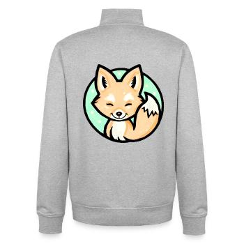 Kleiner Fuchs (Bunt) - Unisex Organic Zip Sweatshirt von Stanley/Stella - Grau meliert - Hinten - AI Model Male 185 light (185cm)