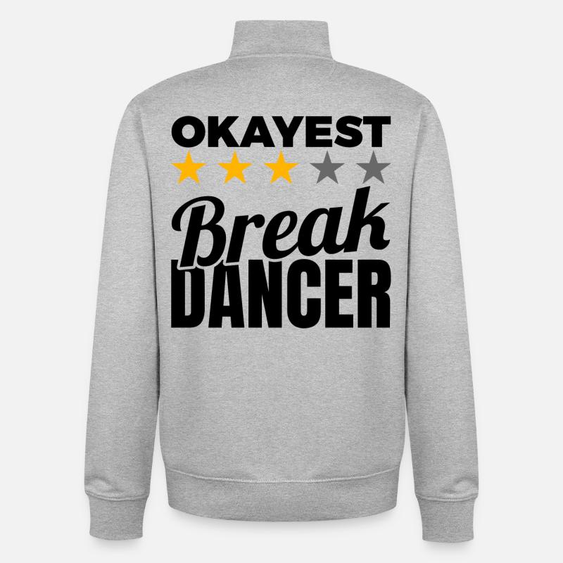 Breakdancer d’Okayest - Sweat zippé unisexe en coton bio Stanley/Stella - gris chiné