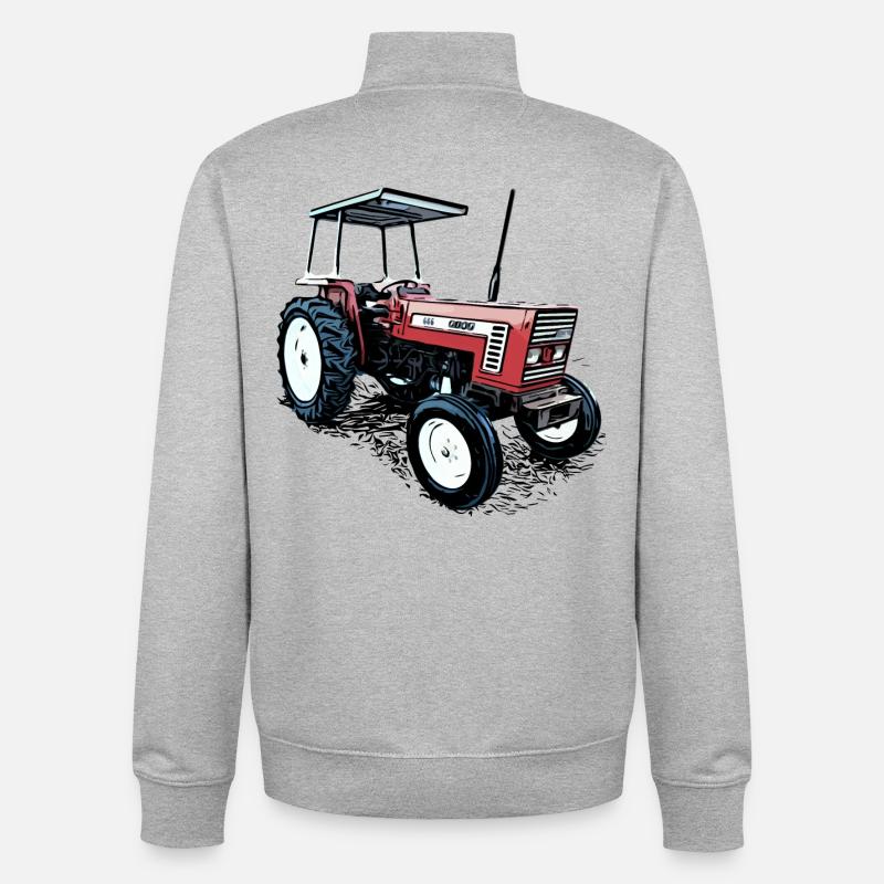 Traktor 666 - Unisex Organic Zip Sweatshirt von Stanley/Stella - Grau meliert