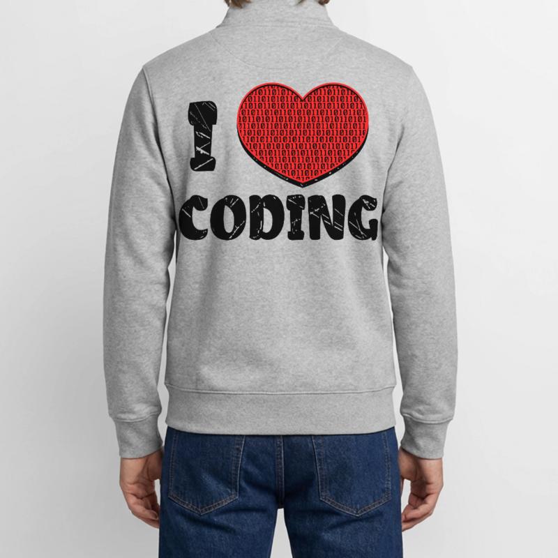 Code Developer Scripting Debug Heart Statement Unisex Organic Zip Sweatshirt by Stanley/Stella