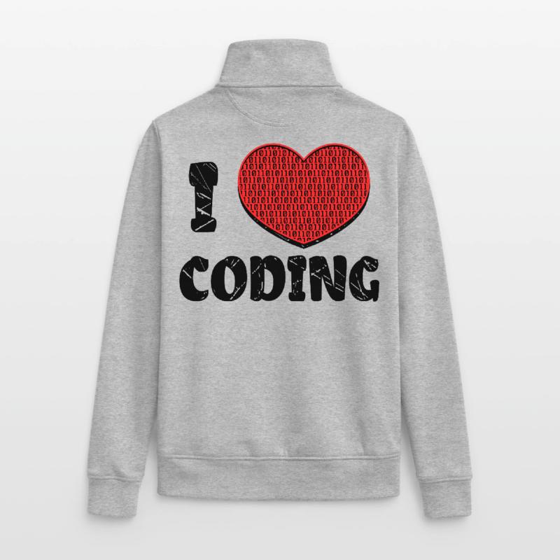 Code Developer Scripting Debug Heart Statement Unisex Organic Zip Sweatshirt by Stanley/Stella