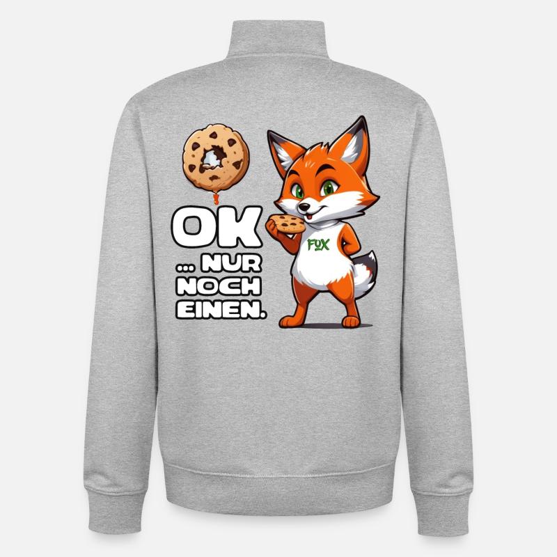 Foxy Cookie Fun - Unisex Organic Zip Sweatshirt von Stanley/Stella - Grau meliert