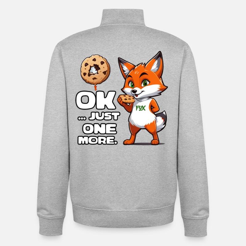 Citation de Foxy Cookie - Sweat zippé unisexe en coton bio Stanley/Stella - gris chiné