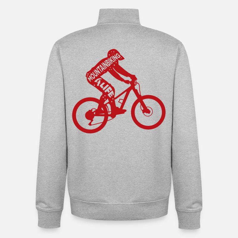 Motivation VTT - Sweat zippé unisexe en coton bio Stanley/Stella - gris chiné