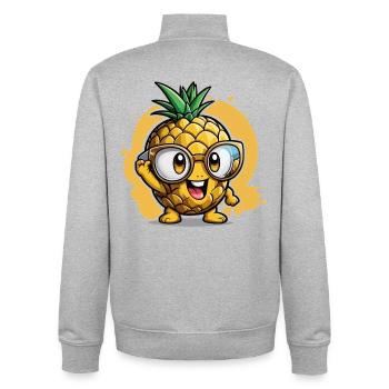 Kleine Ananas - Unisex Organic Zip Sweatshirt von Stanley/Stella - Grau meliert - Hinten - AI Model Male 185 light (185cm)