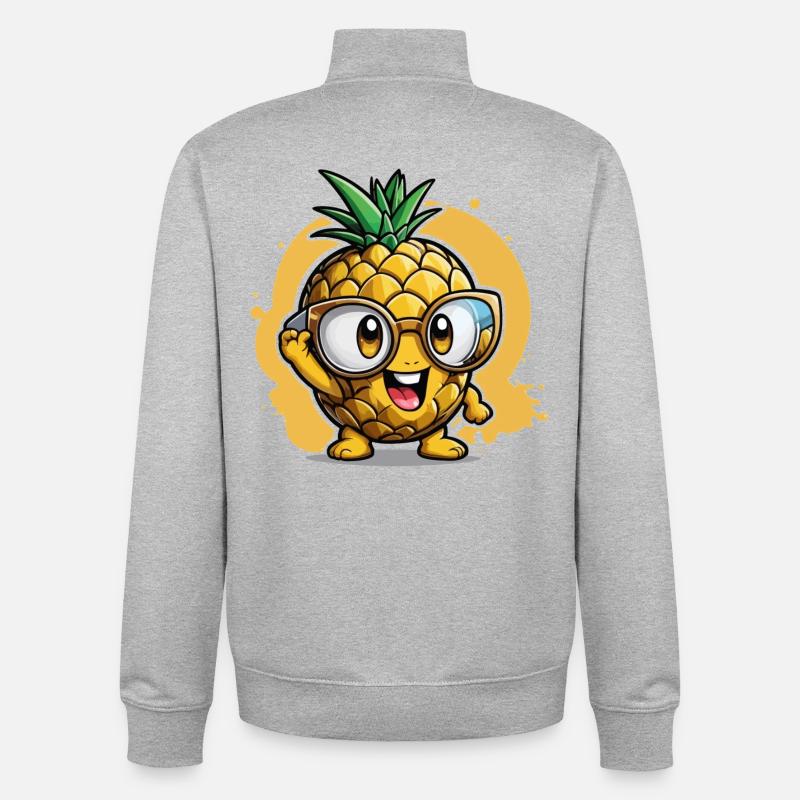 Petit ananas - Sweat zippé unisexe en coton bio Stanley/Stella - gris chiné