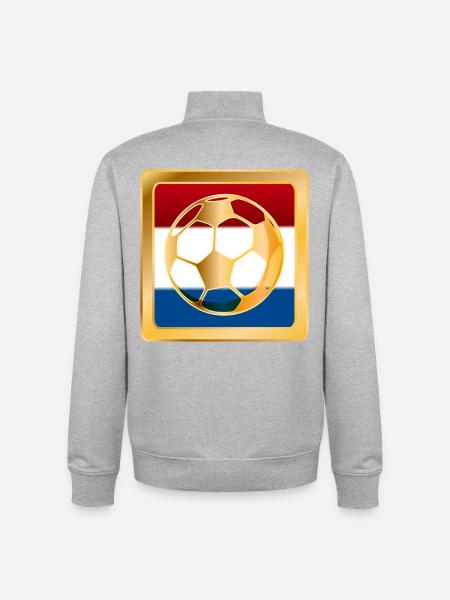 Netherlands Football - Unisex Organic Zip Sweatshirt by Stanley/Stella - heather grey