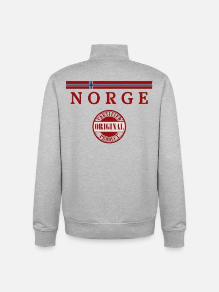 Norwegian flag, Norwegian pride - Unisex Organic Zip Sweatshirt by Stanley/Stella - heather grey