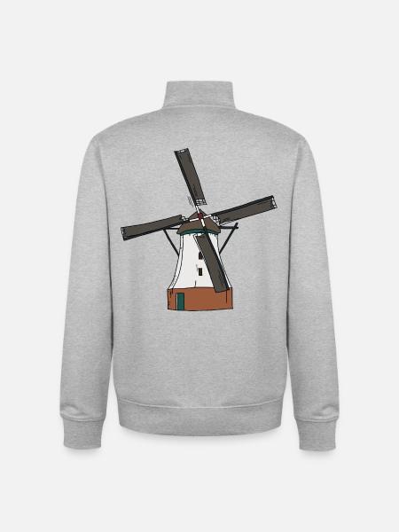 Windmill white - Unisex Organic Zip Sweatshirt by Stanley/Stella - heather grey