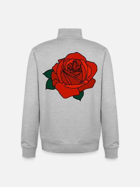 Rote Rose - Unisex Organic Zip Sweatshirt von Stanley/Stella - Grau meliert