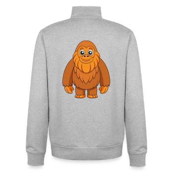Big Foot Niedliche Maskottchen Zeichentrickfigur Kawaii - Unisex Organic Zip Sweatshirt von Stanley/Stella - Grau meliert - Hinten - AI Model Male 185 light (185cm)