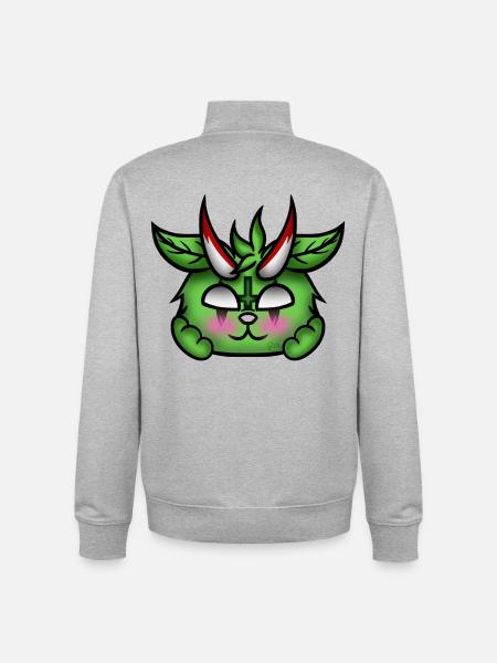 Blushing Demon! - Unisex Organic Zip Sweatshirt by Stanley/Stella - heather grey