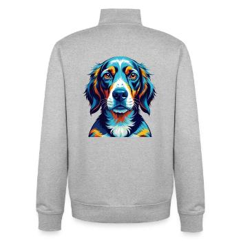 Estnische Windhundrasse Bunte Karikatur Kawaii - Unisex Organic Zip Sweatshirt von Stanley/Stella - Grau meliert - Hinten - AI Model Male 185 light (185cm)