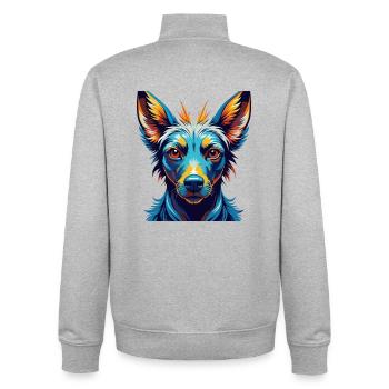 Xoloitzcuintli Hunderasse Bunte Karikatur Kawaii - Unisex Organic Zip Sweatshirt von Stanley/Stella - Grau meliert - Hinten - AI Model Male 185 light (185cm)