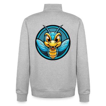 Dragonfly Colorful Kawaii Cartoon Character Animal - Unisex Organic Zip Sweatshirt by Stanley/Stella - heather grey - Back - AI Model Male 185 light (185cm)