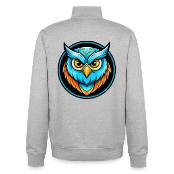 Eule Bunt Kawaii Cartoon Figur Clipart Haustier - Unisex Organic Zip Sweatshirt von Stanley/Stella - Grau meliert - Hinten - AI Model Male 185 light (185cm)