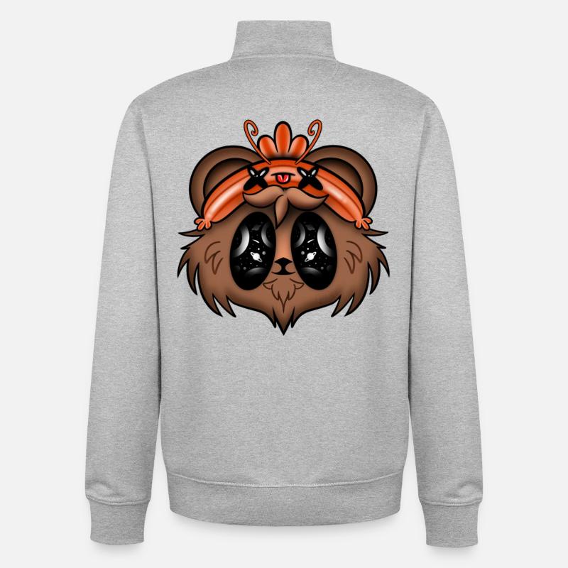 Der Bär mit der Garnelenkappe - Unisex Organic Zip Sweatshirt von Stanley/Stella - Grau meliert