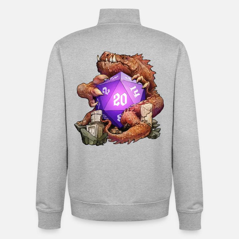 Le Dragon Roll - Sweat zippé unisexe en coton bio Stanley/Stella - gris chiné