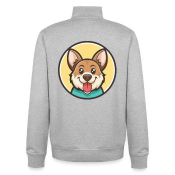 Cao De Castro Laboreiro Hunderasse Karikatur Kawaii - Unisex Organic Zip Sweatshirt von Stanley/Stella - Grau meliert - Hinten - AI Model Male 185 light (185cm)