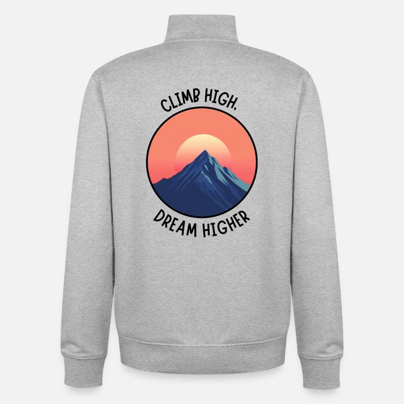 Wanderlust Design – Bergsteiger Kletterer Geschenk - Unisex Organic Zip Sweatshirt von Stanley/Stella - Grau meliert
