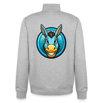Esel Bunte Kawaii Cartoon Figur Clipart - Unisex Organic Zip Sweatshirt von Stanley/Stella - Grau meliert - Hinten - AI Model Male 185 light (185cm)